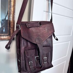Brown Leather Messenger Bag